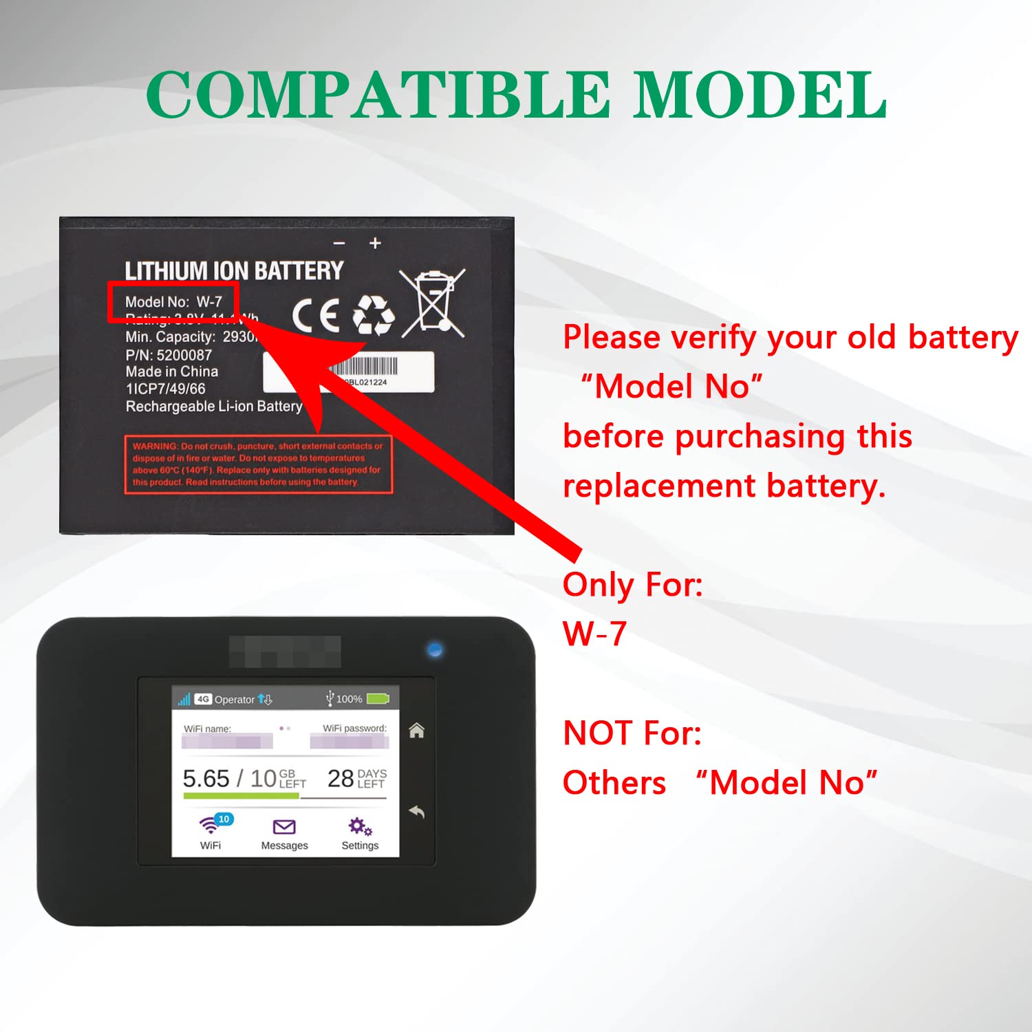 Amazon.com: ASDAWN 2930mAh W-7 Battery Replacement for Netgear
